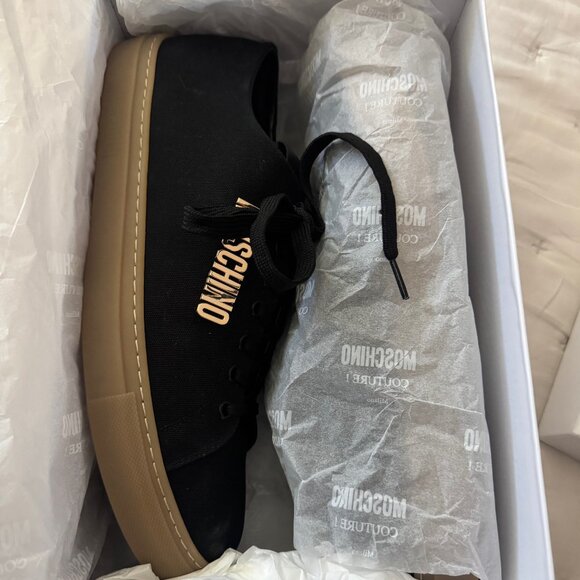 NWT - Moschino - Black Logo Plaque Sneakers - Size 44IT / 11US - Picture 14 of 14